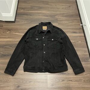 Pull & Bear Men's Charcoal Denim Jacket